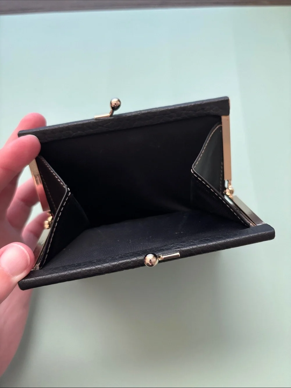 Dooney & Bourke Gray and Black Signature Compact Wallet
